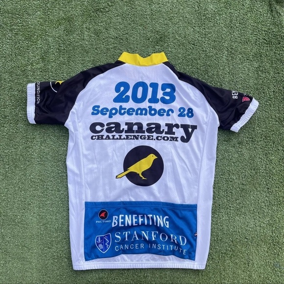 PACTIMO cycling jersey men's Large Rainbow Colorful Stanford Canary Activewear - Picture 5 of 7